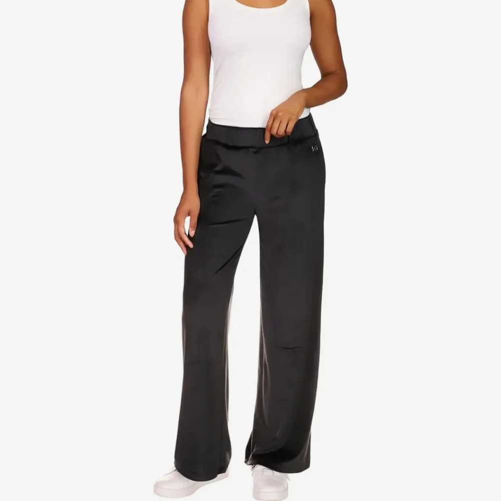 Michael Kors,NWT, Women's Black Velour Straight Leg Pull On Pants,Side Pockets,L